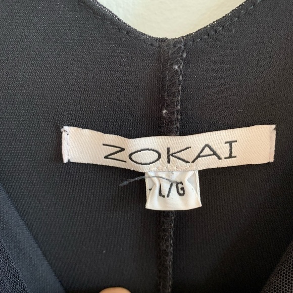 Midi-length black dress (sheer with a slip) - Picture 5 of 5